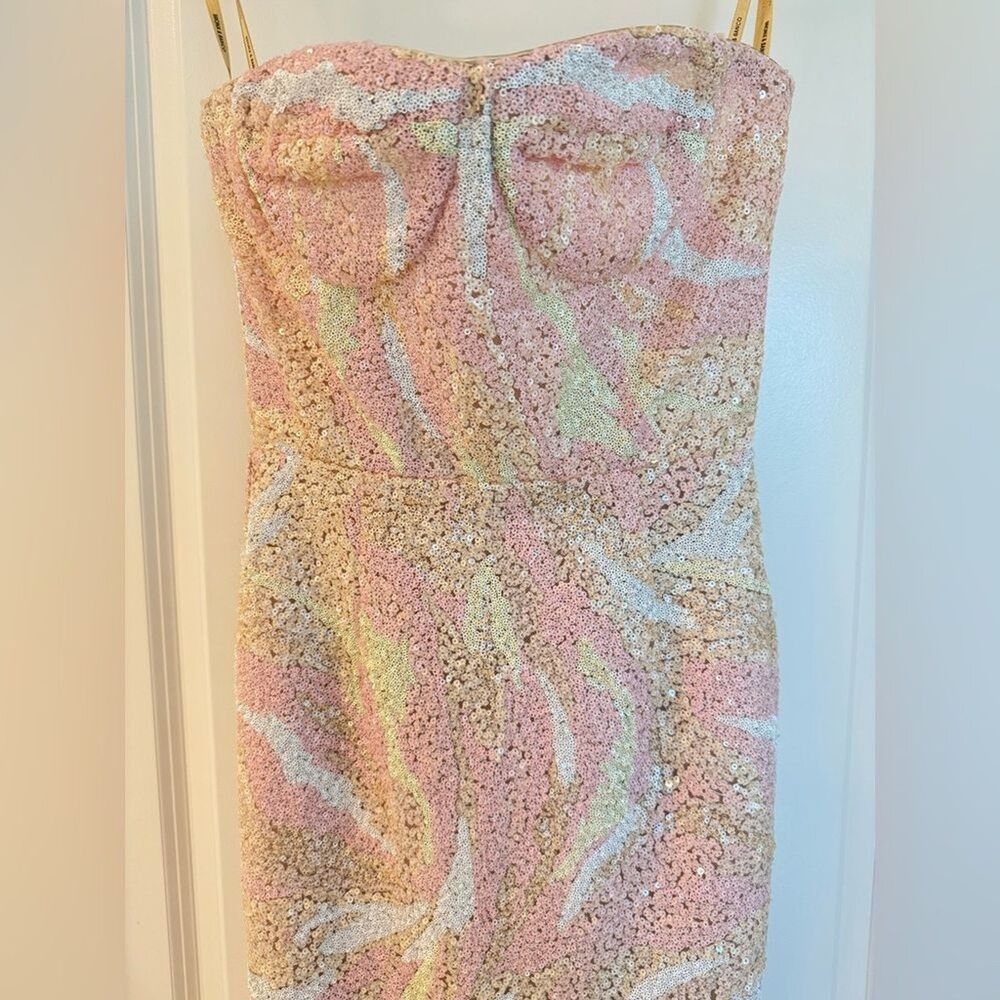 New Bronx and Banco Dahlia Strapless Maxi Dress in Blush Multi Pink - Picture 5 of 15
